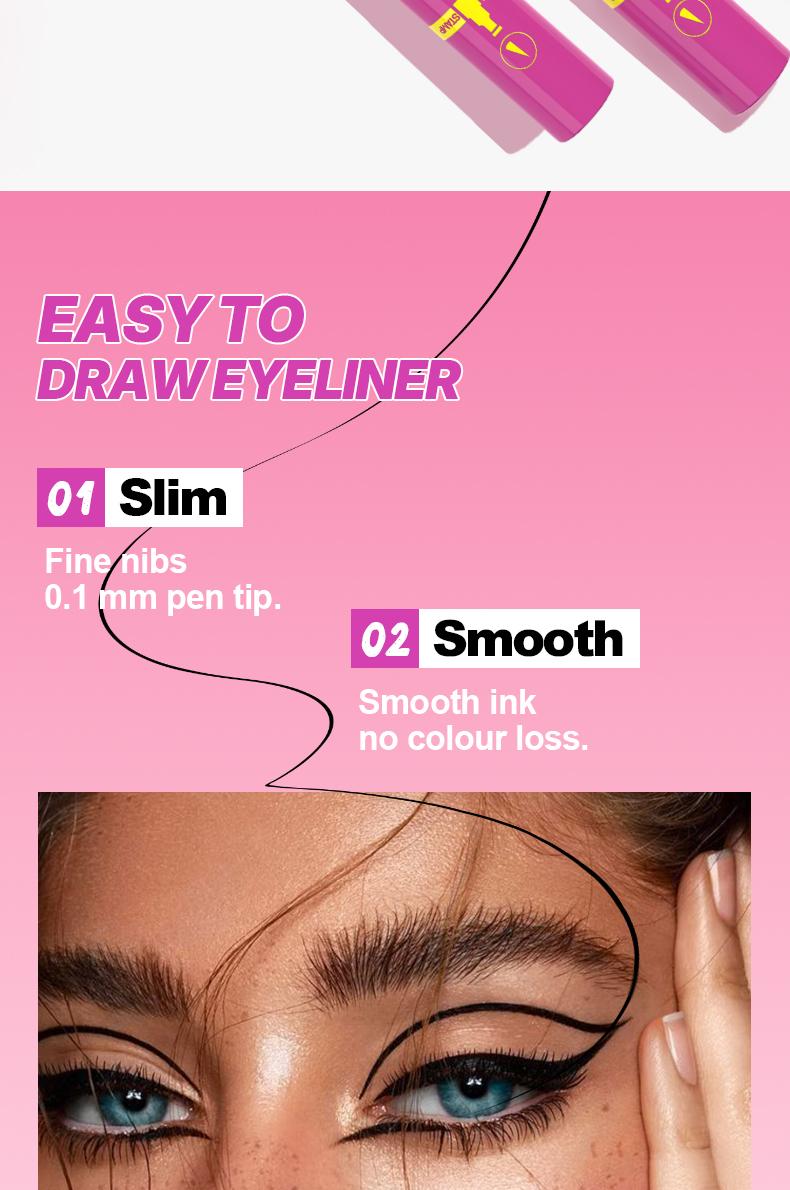 2-In-1 Dual Head Wing Stamp Wings Eyeliner Liquid Pen, Easy Cat Eye Template Makeup Tool, Waterproof Sweatproof Long-Lasting