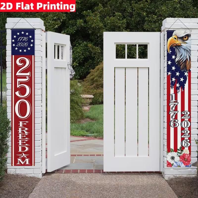 Celebrate Us Bicentennial 250th Anniversary Decorative Banner, Perfect for Patriotic Parties & Home Decor, Indoor/outdoor Use, Size 12x70.8 Inches