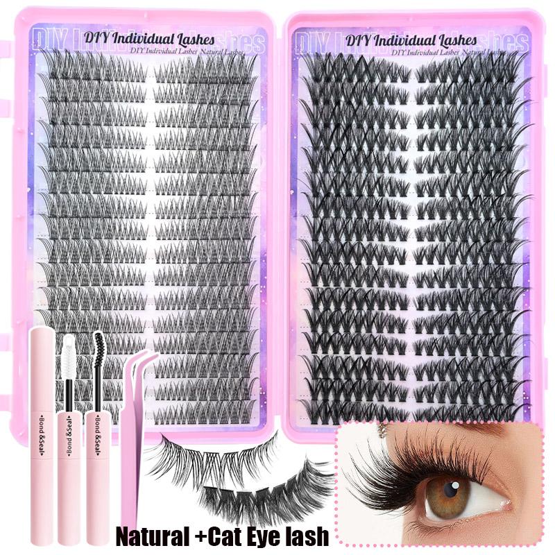 3/9 Boxes/set Wispy Lash Cluster, 720/672 Clusters DIY Eyelash Extensions, 9–18 mm Mixed Length with 30D+40D/60+80D Natural Density, Beginner-Friendly Reusable D/C Curl Lashes