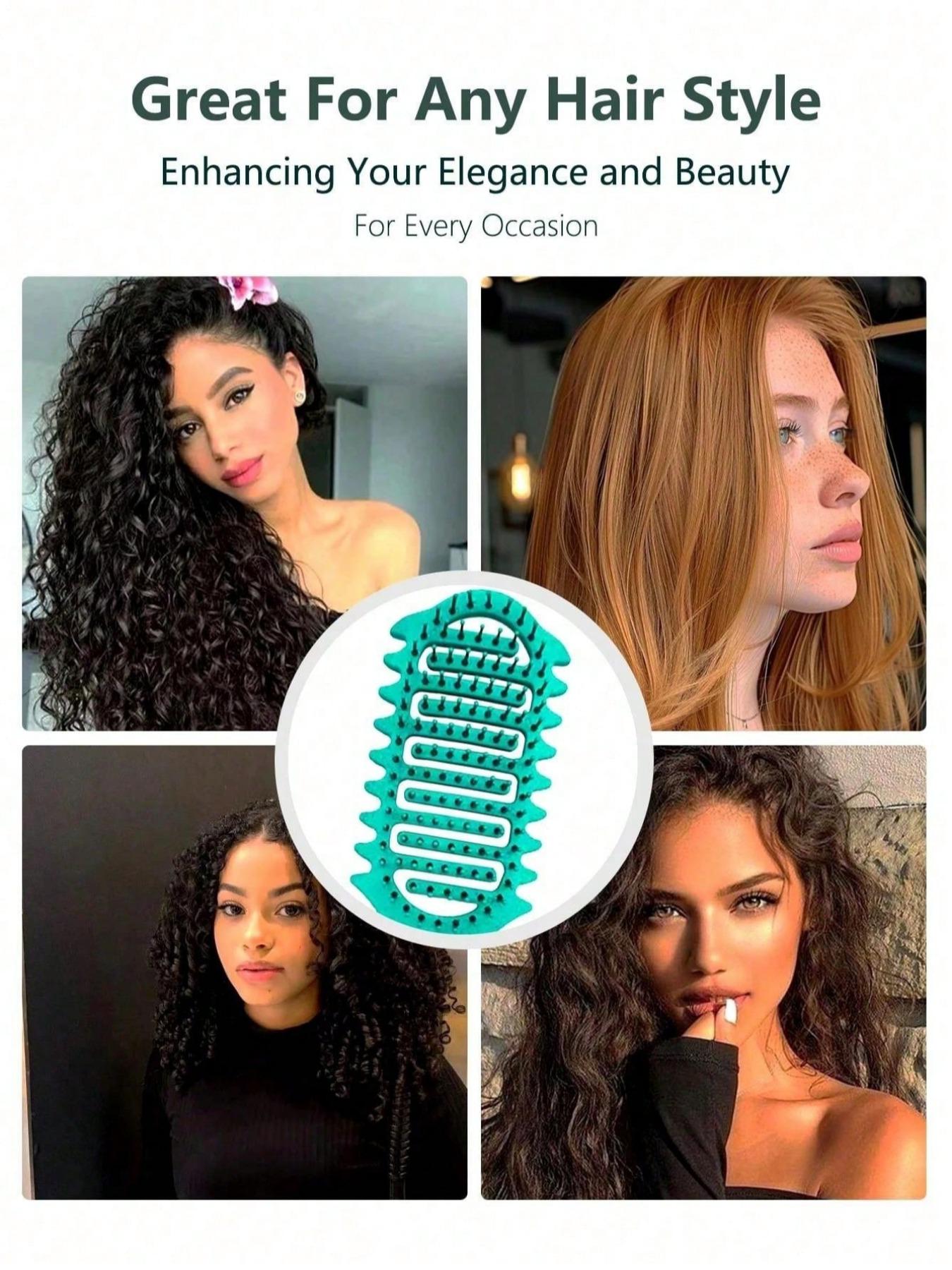 New Upgrade Curl Defining Brush, Curly Hair Brush With Bristle And Special Design, Curl Define Styling Brush Especially For Curly Hair, Shaping And Defining Curls For Women Men To Reduce Pulling And Curl Separation., Back To School, Curling Brush