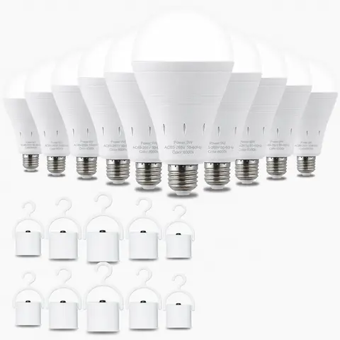 GMOX Rechargeable Emergency LED Light Bulb for Home Users - E26 Socket, 120V 9W Output (60W Equivalent), 6000K Daylight, 1200mAh Battery, Power Outages, Camping, Office Presentation Backup