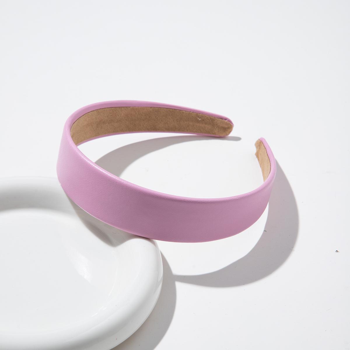 Korean Chic PU Leather Hair Hoops for Women, Solid Vintage Hair Bands with a Smooth Surface for Elegant Daily Styling, Headbands For Women, 3Cm, Round Band, Smooth Finish, 3Cm Wide, Chic Hoop, Casual, Dating