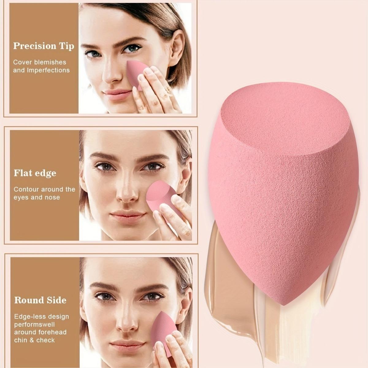 9 pieces of random color and shape beauty sponge, foundation mixed sponge set, suitable for liquids, creams and powders, free of latex dual-purpose wet and dry makeup puffs, suitable for all skin types