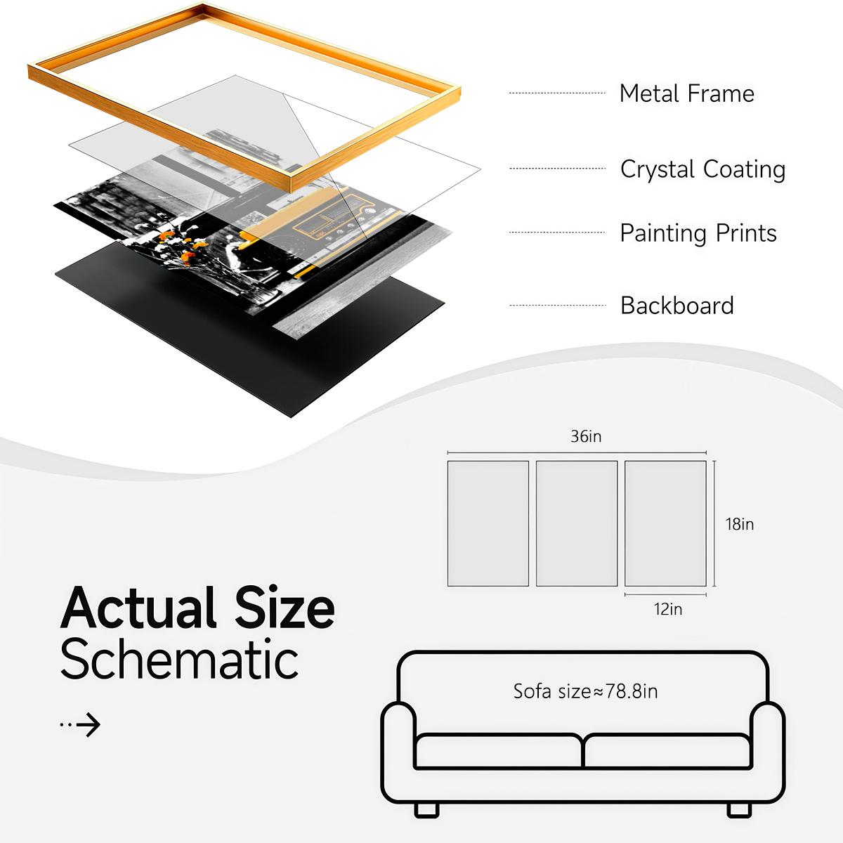 3 Counts Aluminum Alloy Framed Painting, Retro Vinyl Record Radio And Gramophone Pictures, Home Decoration For Living Room, Bedroom, Office, Restaurant, Hallway Wall Decor, Odorless Print Artwork, Luxury Perfect Gift For Friends And Family