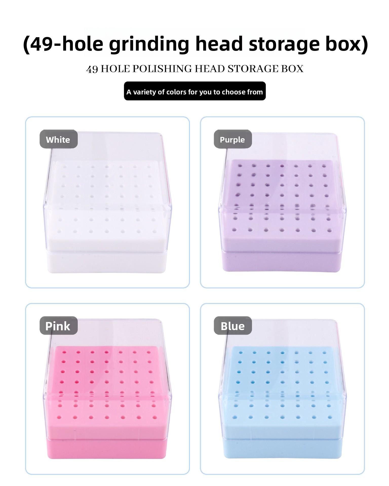 New Nail Polish Sanding Heads 49-Piece Box Display Stand Cleaning Dustproof Nail Art Display Box Storage Box Tool Organizer