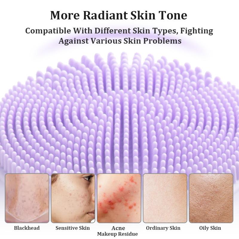 Multifunctional Electric Facial Cleansing Brush, Rechargeable Waterproof with Heating Massage and Ultrasonic Vibration, Silicone Face Cleaner，Perfect for at-home and travel skincare, an ideal holiday gift.