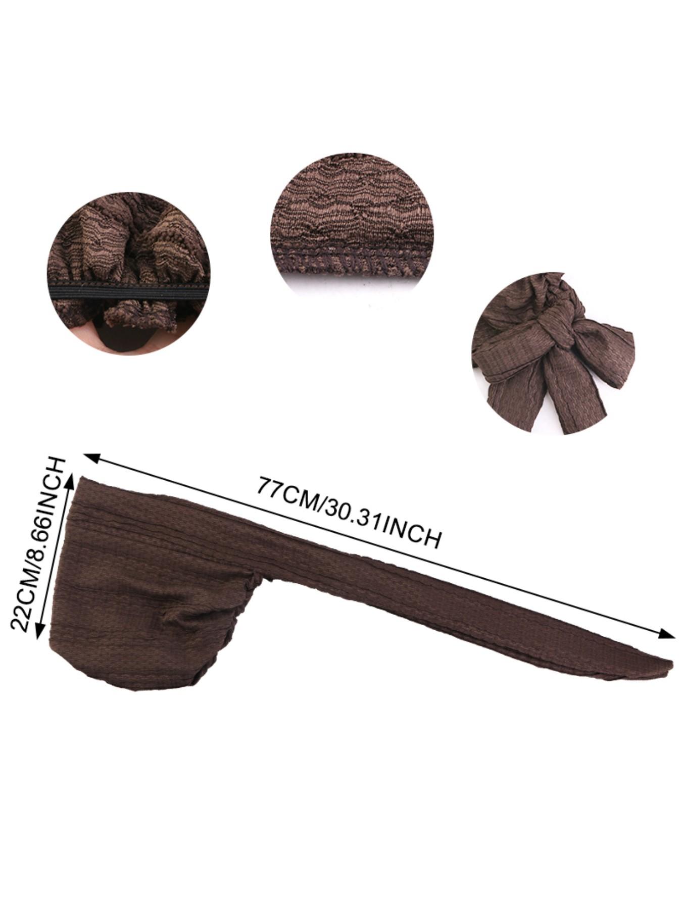 New Folded Draped Headscarf Hijab Turban Hat Adjustable Wraparound Hair Protection Cap, Stylish and Functional Accessory for Daily Use