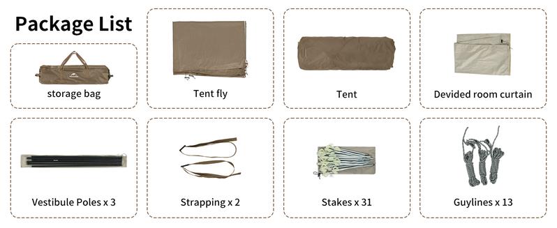 Naturehike Large Family Camping Tent with Front Awning & 60s Quick Setup – Waterproof, Sun Protection, Spacious 4-8 Person, Two-Room Design, Built-in Lights, Large Storage Space & Five-Sided Ventilation, Outdoor & Backyard Adventures