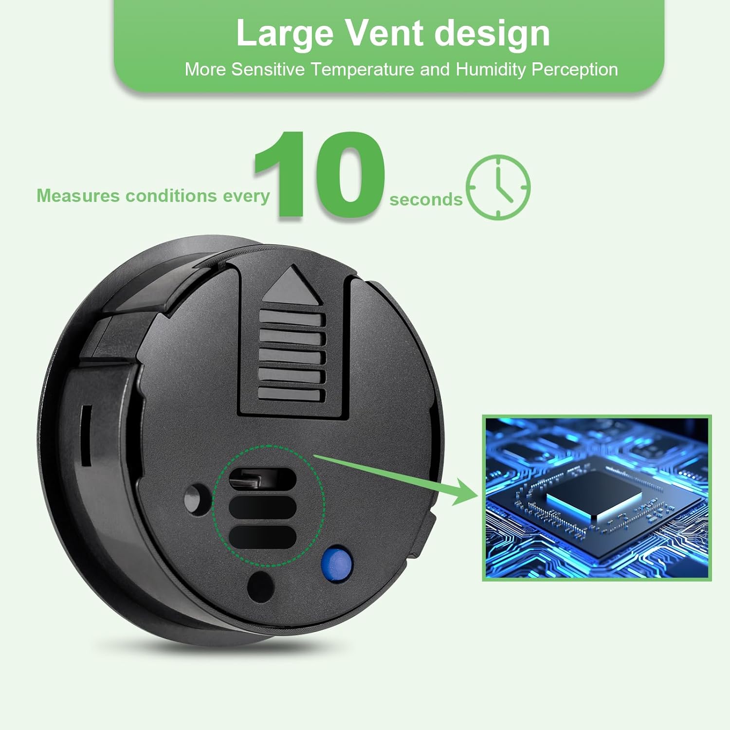 4-Pack Mini Hygrometer Thermometer Indoor Outdoor Round Humidity Meter, Small Digital LCD  Thermometer Temperature Gauge Humidity Sensor (?) or (?) for Reptile Thermostat, Jars