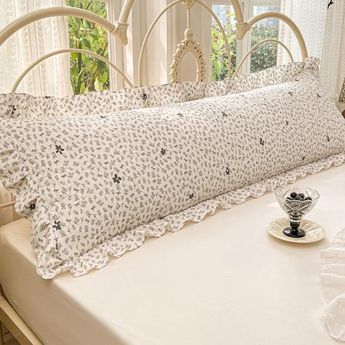1pc Floral Pillowcase, Quilted Edge Design, Thickened Comfort, Breathable, Suitable for All Seasons, Bedding Accessory