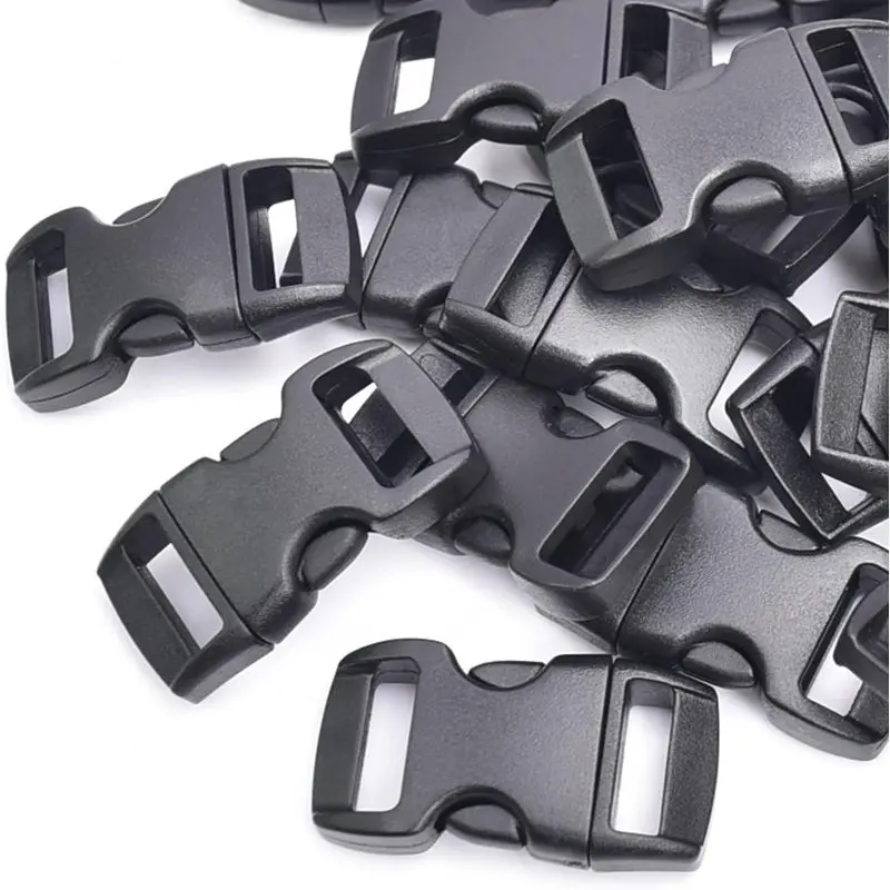 Outdoor activitiesCooBigo 50 Pack 3/8 Inch Plastic Quick Side Release Buckles Curved Contoured Paracord Bracelets Clasps Buckle Clips Masks Dog Collar Bag Straps Backpack DIY Crafts Black