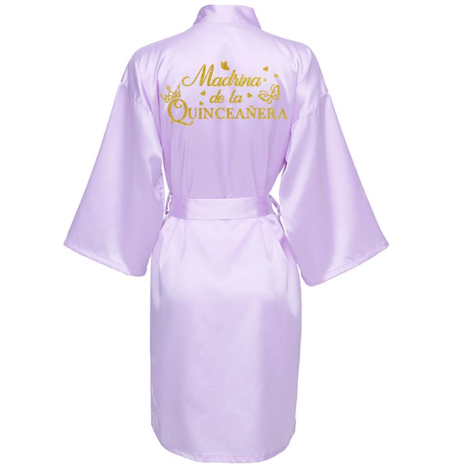 Mis15 Años Robe 15 Years Girl Birthday Party Robes Quinceanera Robe Mis XV Bathrobe Silkly Nightgown