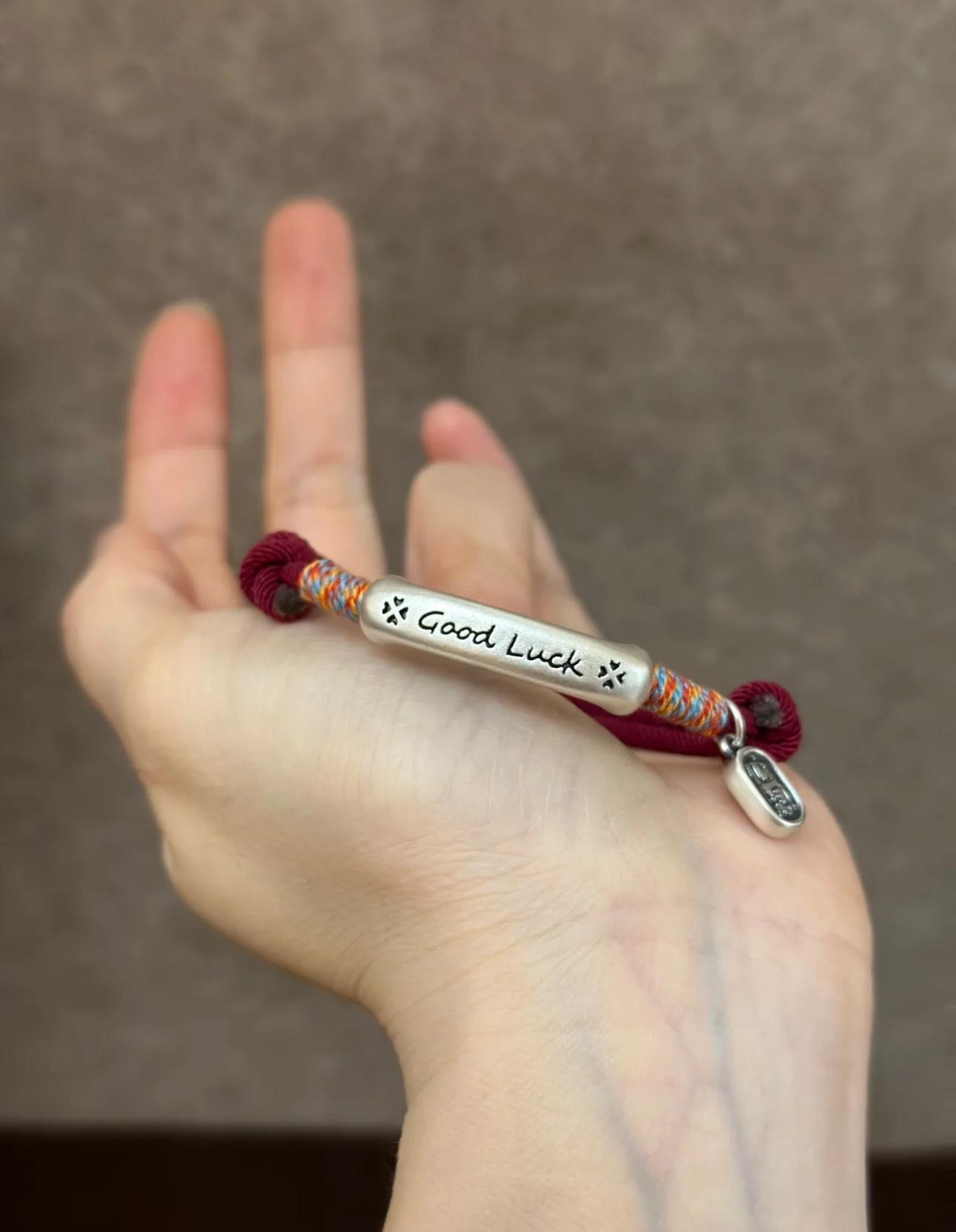 Good Luck Braided Red Rope Bracelet with Lucky Tube Charm for Women 9g Wealth Luck Wish Fulfillment Fashion Jewelry