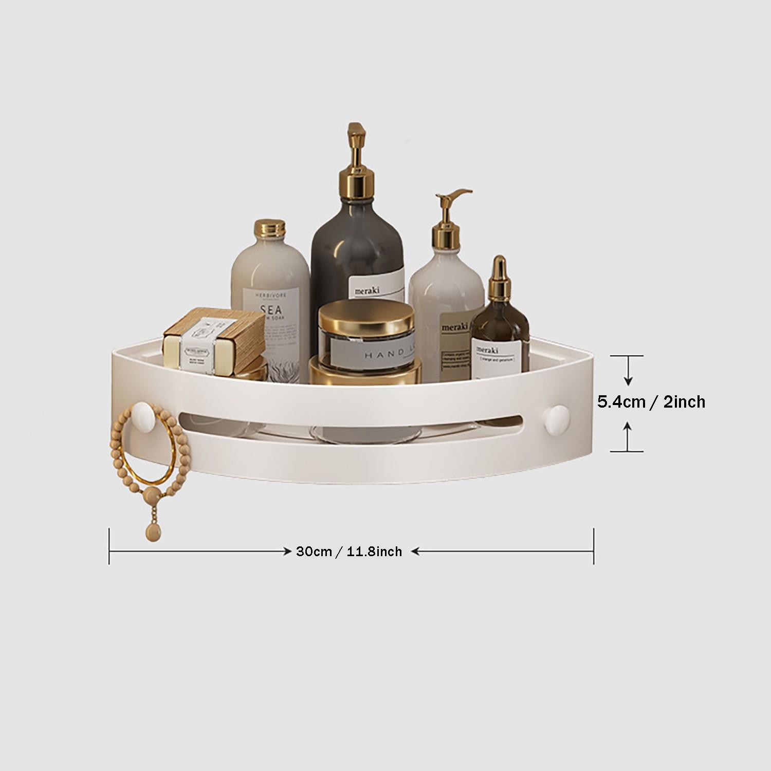 Corner Shower Rack, No-Drill Suction Cup Corner Shelf, Rustproof Abs Plastic Wall-Mounted Bathroom Organizer, Space-Saving Shower Caddy