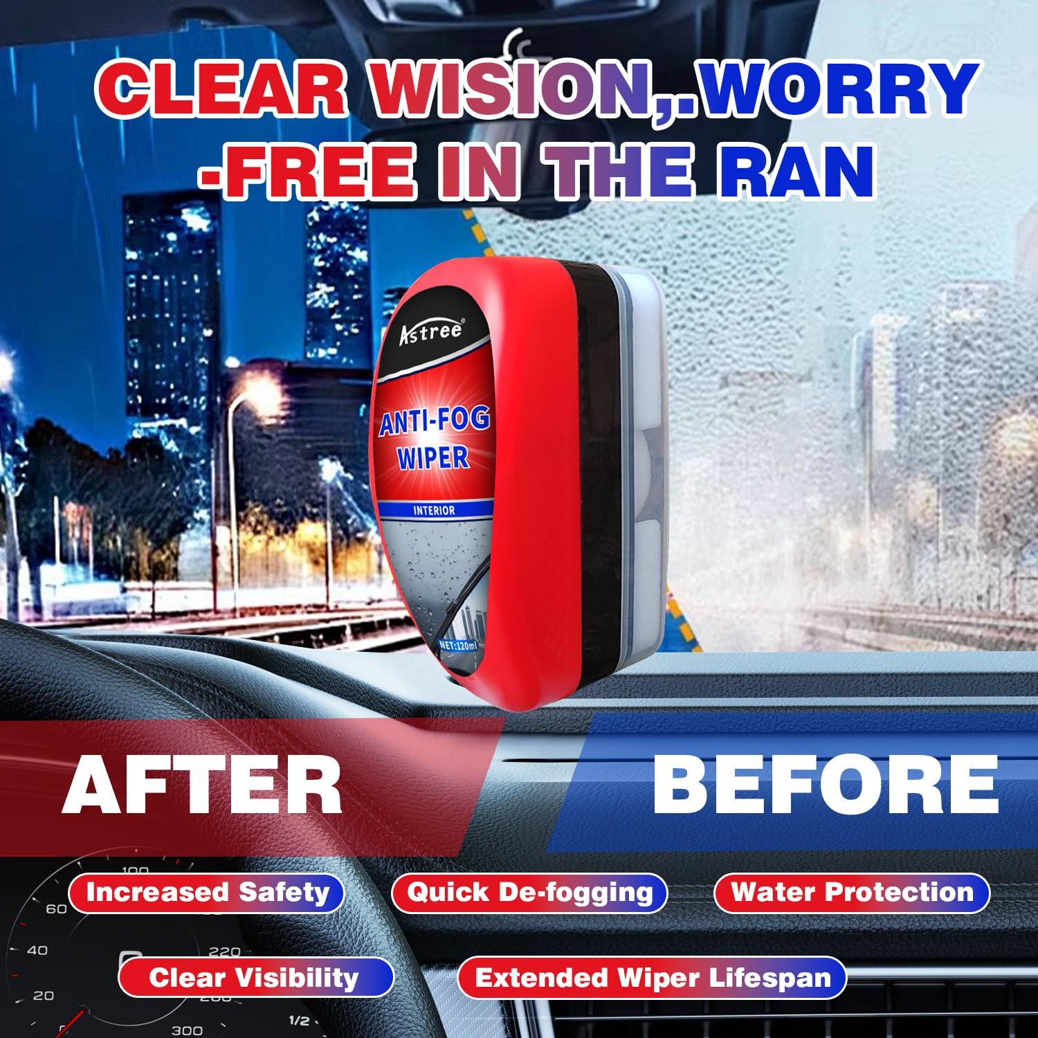 Car Glass Anti-Fog Spray, Long-Lasting Fog Protection, Car Window De-Fogger, Clear Driving in Rain, 120ML