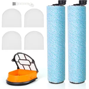Replacement HEPA Filter and Brush Roller Set for Shark HydroVac MessMaster AW261, WD160, WD161, WD260, WD261, WD265 Corded 3-in-1 Vacuum, 2 Brush Roller, 4 Foam Filter, 1 Outer-Filter