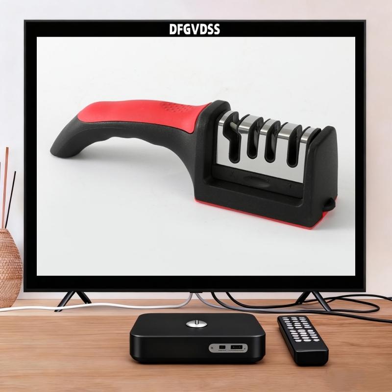 Manual Quick Knife Sharpener, Home Kitchen Tool, Sharpening Vegetable Knives, Scissors, Non-Slip Base, Convenient Kitchen Tool, Compact