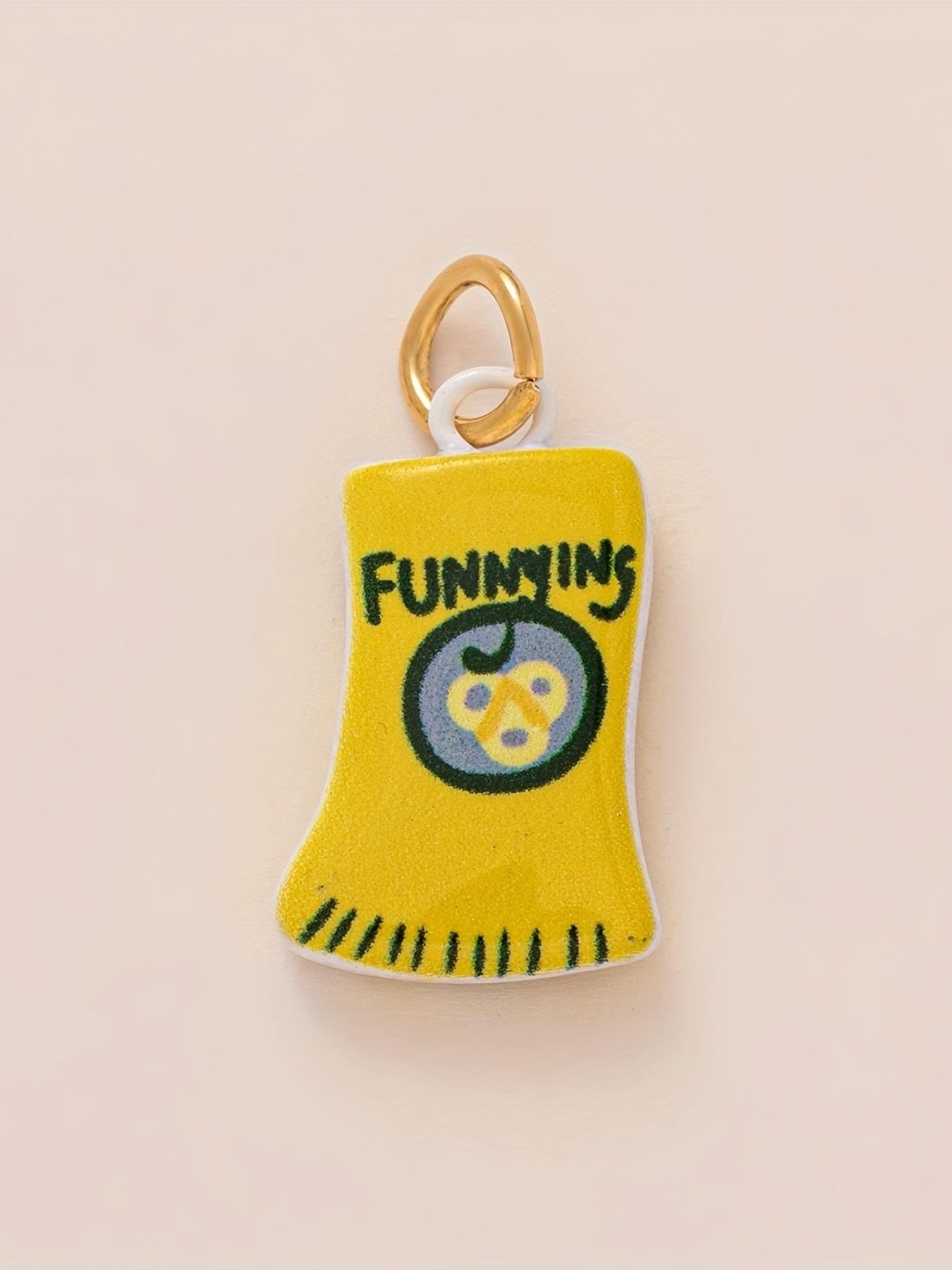 1PC Fashionable Minimalist Commute Versatile Style Pendant, Drop Painted, Strawberry, Ice Cream, Small Flower Heart, Lemon, Butterfly, Mushroom, Food Series Pendant, DIY Fashion Accessories for Keychains, Bags, and Jewelry