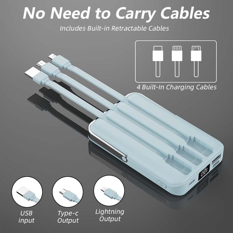 Magnetic Power Bank, 10000mAh Foldable Wireless Portable Charger with USB-C Cable, 3 Ports, LED Display, Compatible with Mag-Safe Battery Packs, 22.5W PD Fast Charging, Compatible with iPhone 16/15/14/13/12 Pro/Pro Max/Plus/Mini