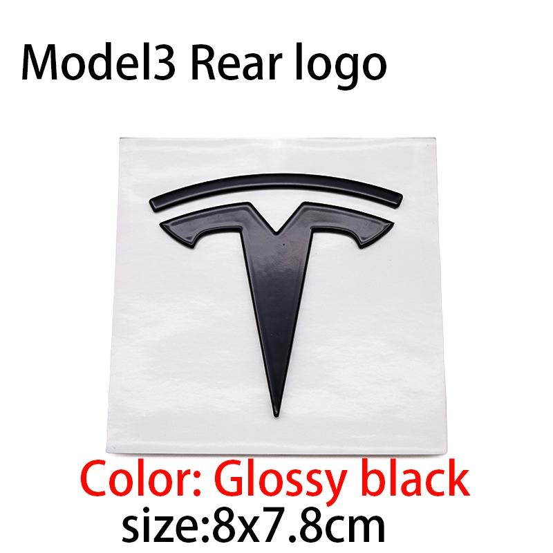 Tesla Car Front & Rear Emblem, Hood Decoration, Scratch-Resistant Reinforced Badge, Replacement Logo for Model 3/y/s/x, Exterior Modification Parts