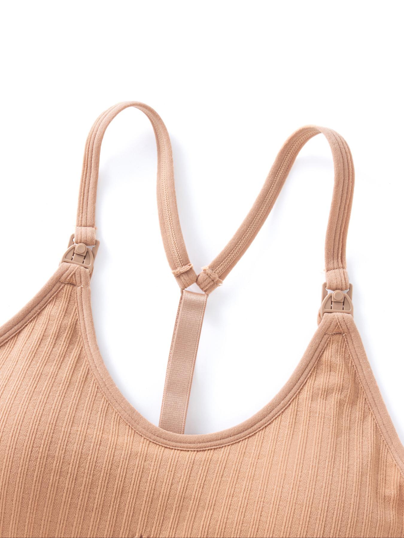 Maternity Solid Color Seamless Nursing Bra, Soft Supportive Detachable Chest Pad Pregnancy Maternity Bra, Maternity Underwear for All Seasons