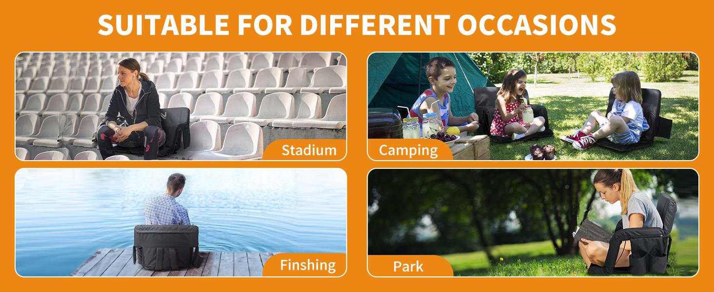 SLSY Heated Massage Stadium Seats, Bleacher Seat with Back & Arm Support, 3 Levels of Heat&Massage, 6 Reclining Positions Stadium Seating Bleacher Seats for Sports Events SLSY Heated Massage Stadium Seats, Bleacher Seat with Back & Arm Support, 3 Levels of Heat&Massage, 6 Reclining Positions Stadium Seating Bleacher Seats for Sports Events