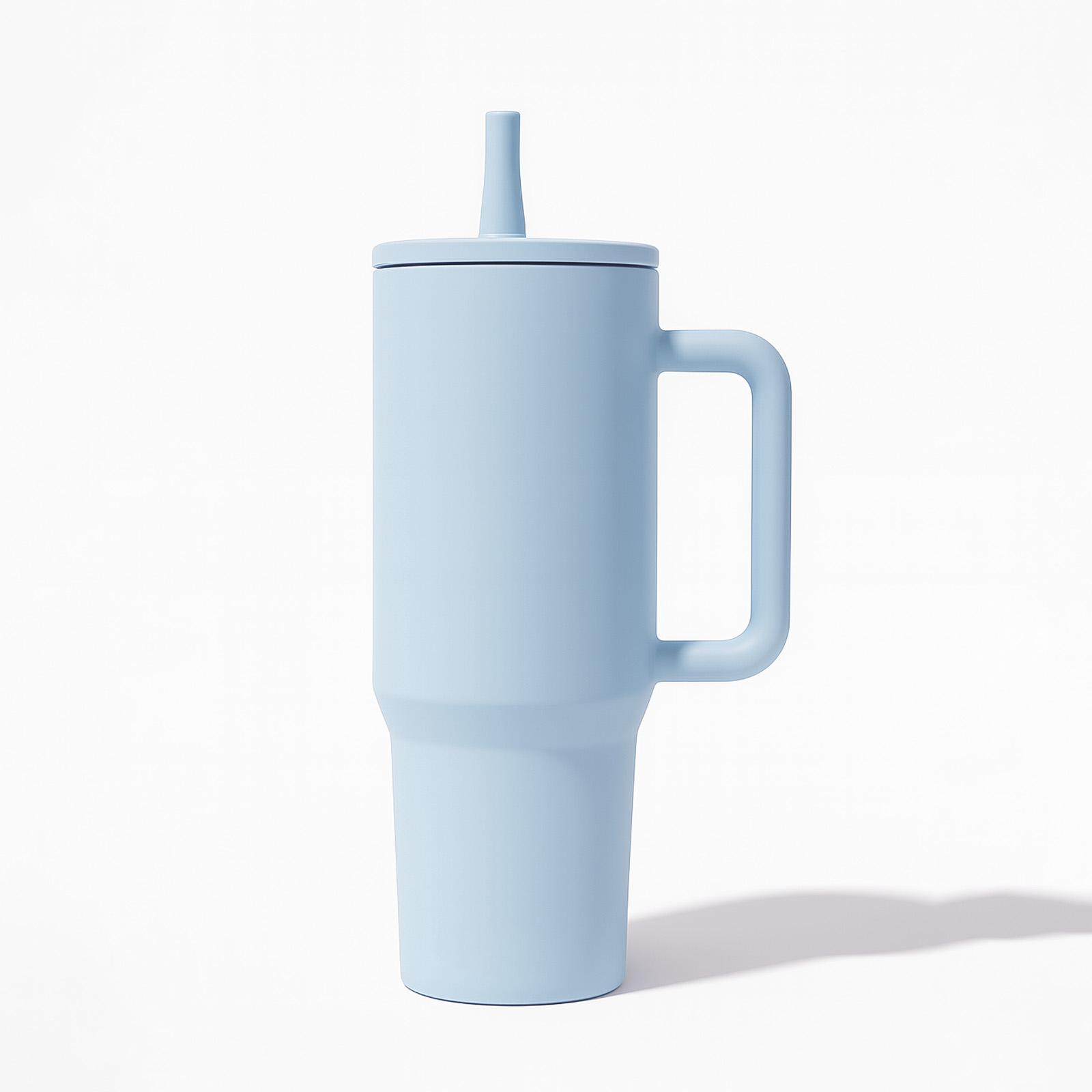 40 Oz Large Capacity Travel Mug, Portable Vacuum Water Bottle with Handle & Foldable Straw, Ideal for Home Office Outdoor Camping, Hydration Tumbler, Vacuum Insulated Flask