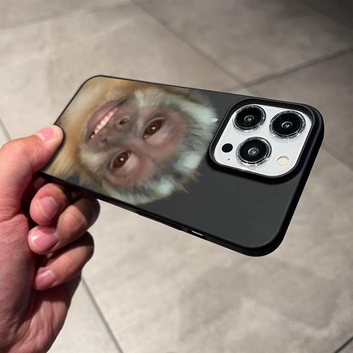 Cute Monkey Pattern Phone Case , Silicone , Shockproof ,Slim, Anti-Scratch Soft Microfiber Lining For iPhone 17 16 15 14 13 12 11 Pro Max Plus Air Y2K