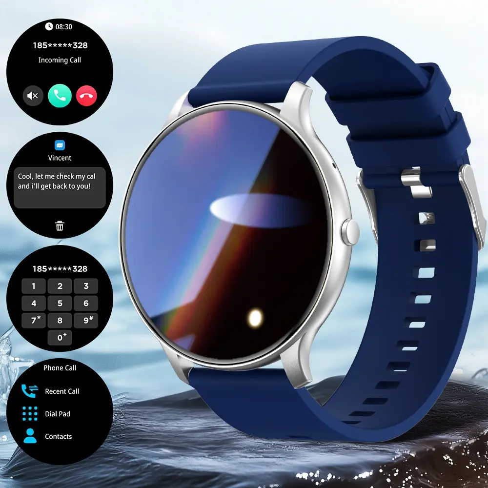 1pcs Smart Watch for Women Men, 1.46 Inch Full Screen, IP68 Waterproof, Multiple Exercise Modes, Wireless Calls, Pedometer, Perfect Gift, Waterproof Wearable Smartwatch, Waterproof Multifunctional Watch