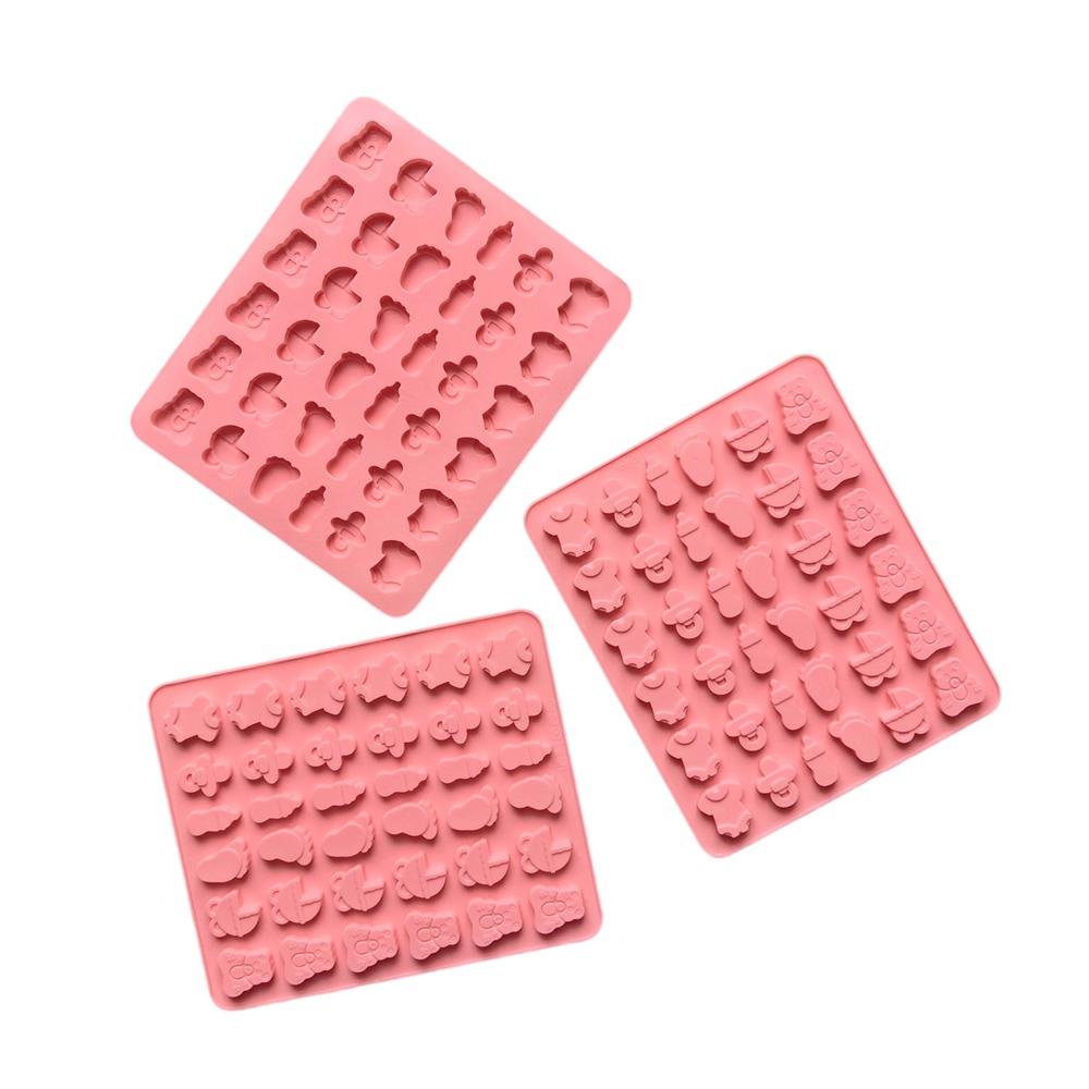 3pcs Silicone Molds Set, 36-Hole DIY Chocolate Candy Cake Decorations, Bear Bottle Foot Shape, Perfect for Baking & Crafting