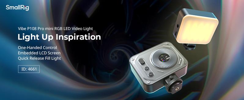 SmallRig Vibe P108 Pro RGB Video Light, Portable Led Camera Light for Photography, Cold Shoe Light, CRI95+, 2500-6500K, 12 Effects, Fill Light Accessories for Content Creator, Streaming 4661 Lighting Smartphone