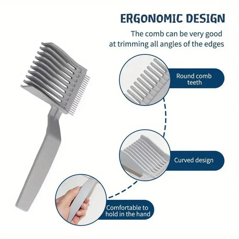 Professional Men's Hairdressing Comb, Long Handle Barber Dyeing Comb, Gradual Hair Cutting Tool, Flat Top Trimming Attachment