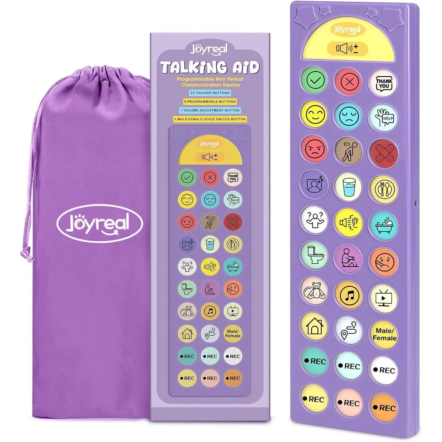 AAC Device for Autism, Non Verbal Communication Tools for Speech Therapy & Stroke Rehab. Autism Talking Aids with 6 Programmable Buttons & Adjustable Volume, Autism Toys for and Adults