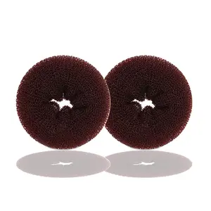 Hair Donut Bun Maker for Kids, 2PCS Ring Style Bun (Small, 2.5 Inch, Brown)