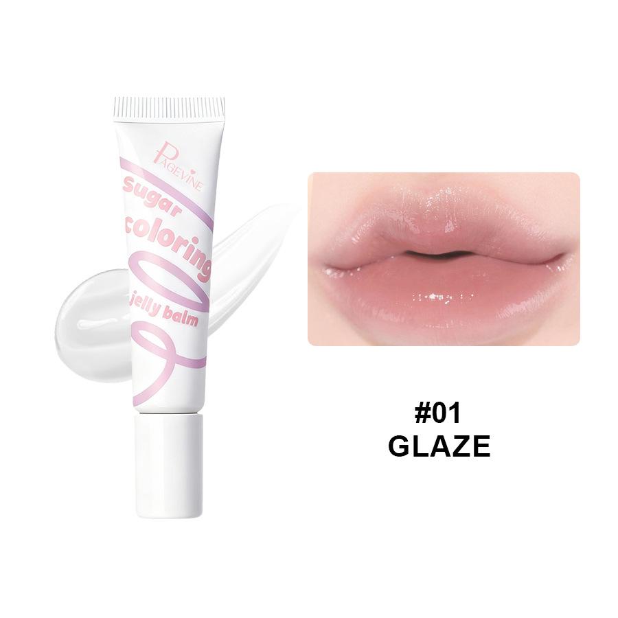 1PC Tinted Lip Jelly 4 Colors PAGEVINE Sugar‑Coloring Balm Light‑Tint Formula Long‑Lasting Hydrating Pastel Squeeze Tube For Date Natural‑Look Lip Cosmetic Gift