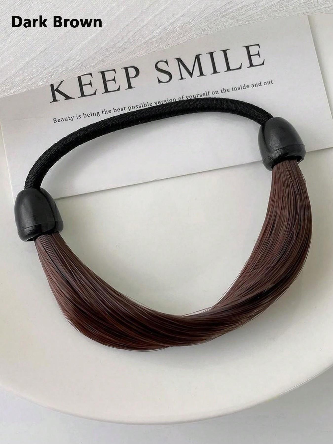 Wig Elastic Hair Ties，Simulation Hair Extensions and Braided Hair Accessories，High Elasticity Women's Wig, Hair Loop, Hair Tie, Rubber Band, Red Headband, Simple Imitation Silky Invisible Headwear, Net， Invisible Hair Band for Ponytail,