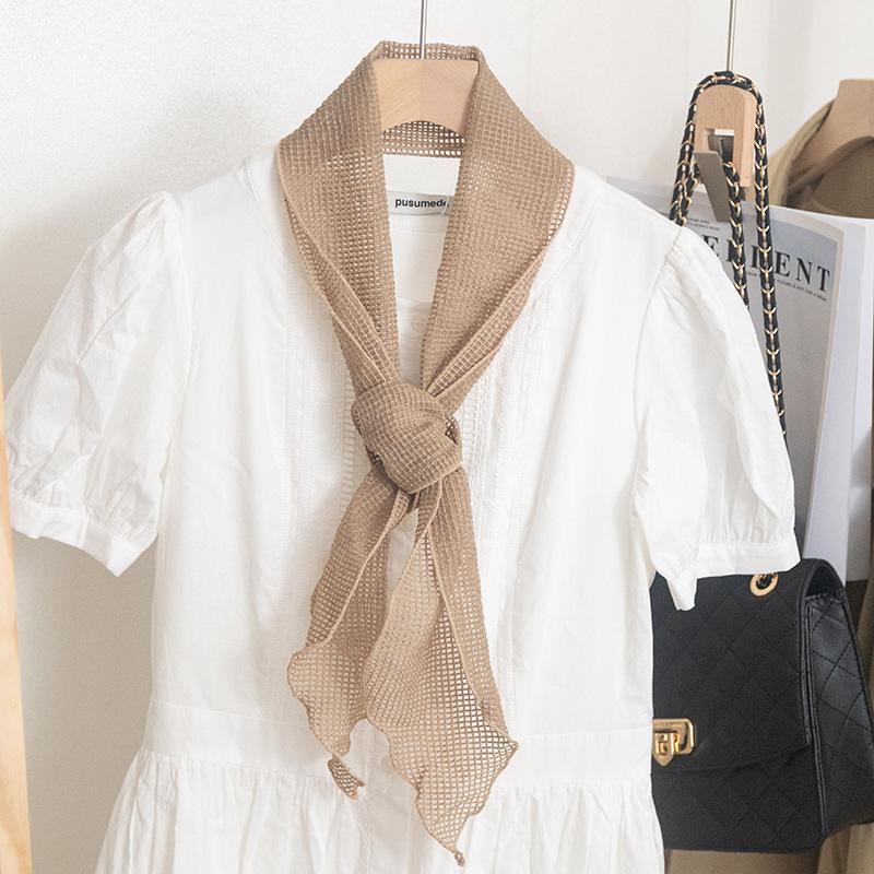 Retro hollow-out long scarf headband versatile decorative ribbon French-style multi-functional headband belt