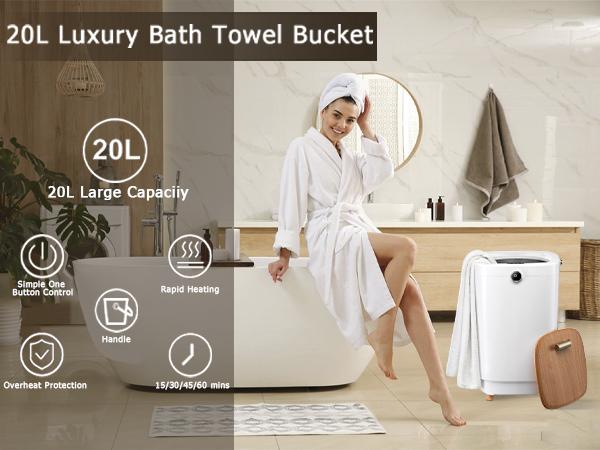 TMWINGS Luxury Towel Warmer Eco-Friendly Instant Heat Long-Lasting Warmth Auto Shut-Off Timer 20L Extra Large Capacity Portable Spa-Level Comfort for Home & Gifts
