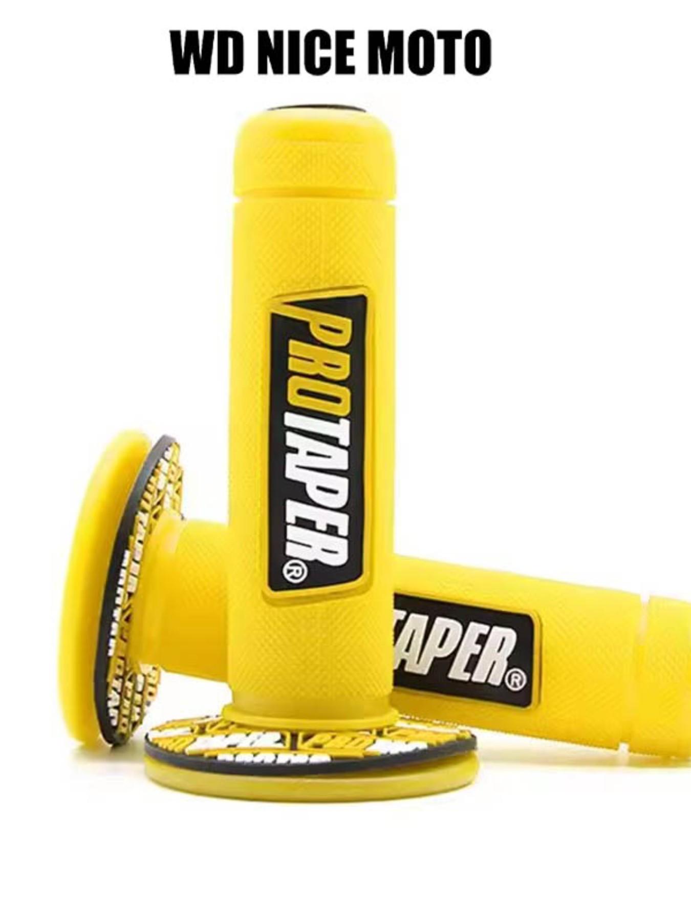 WD Nice Moto Motorcycle Handle Grips, 7/8" 22mm Universal Handlebar Rubber Gel, Comfortable Hand Grip for Motocross & Dirt Bikes