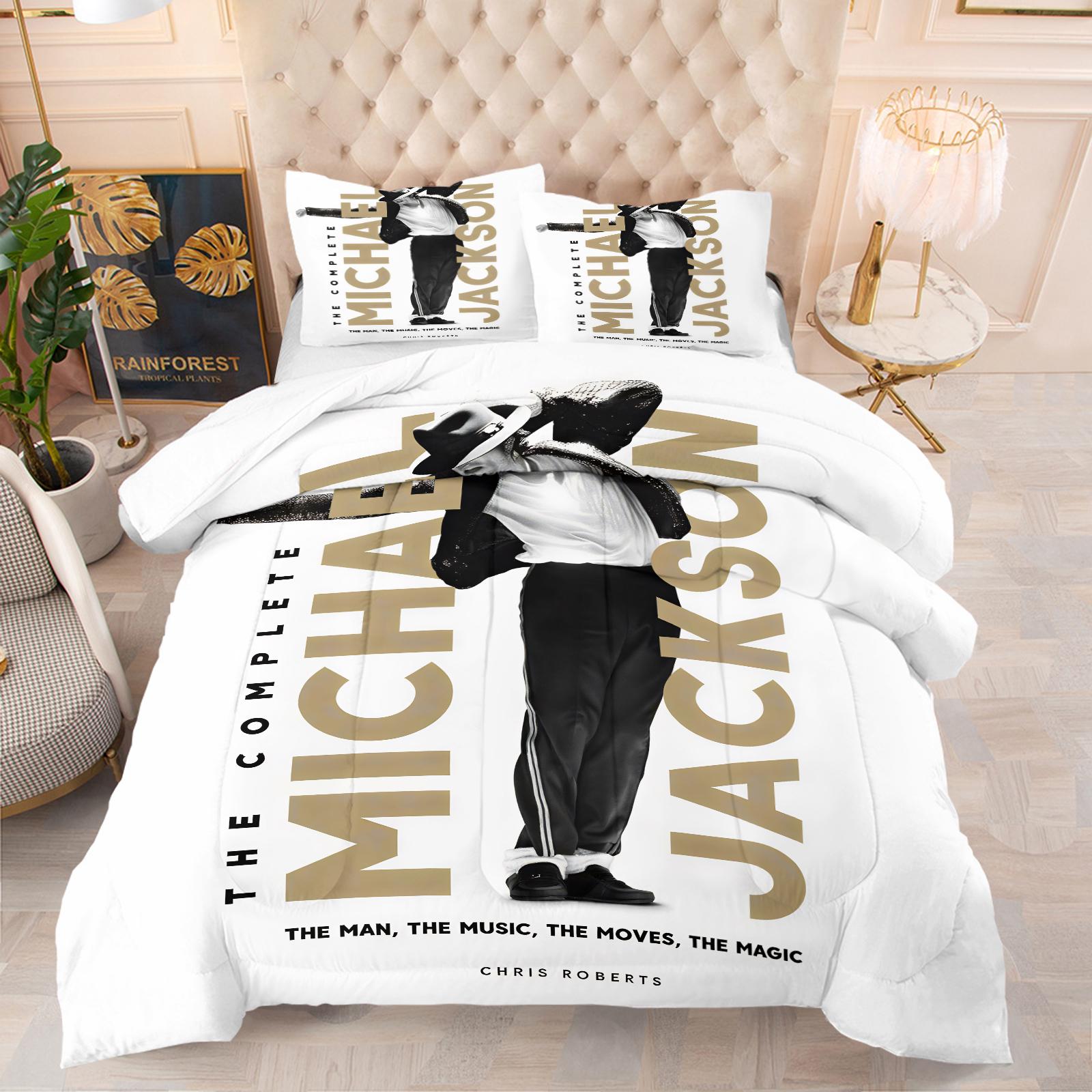 Michael Jackson Pattern Comforter Set, Soft And Durable Bedding Set, Including 1 Quilt And 1 Or 2 Pillowcases, Suitable For Children And Adults Daily Holiday Birthday Gifts Bedroom Decorations