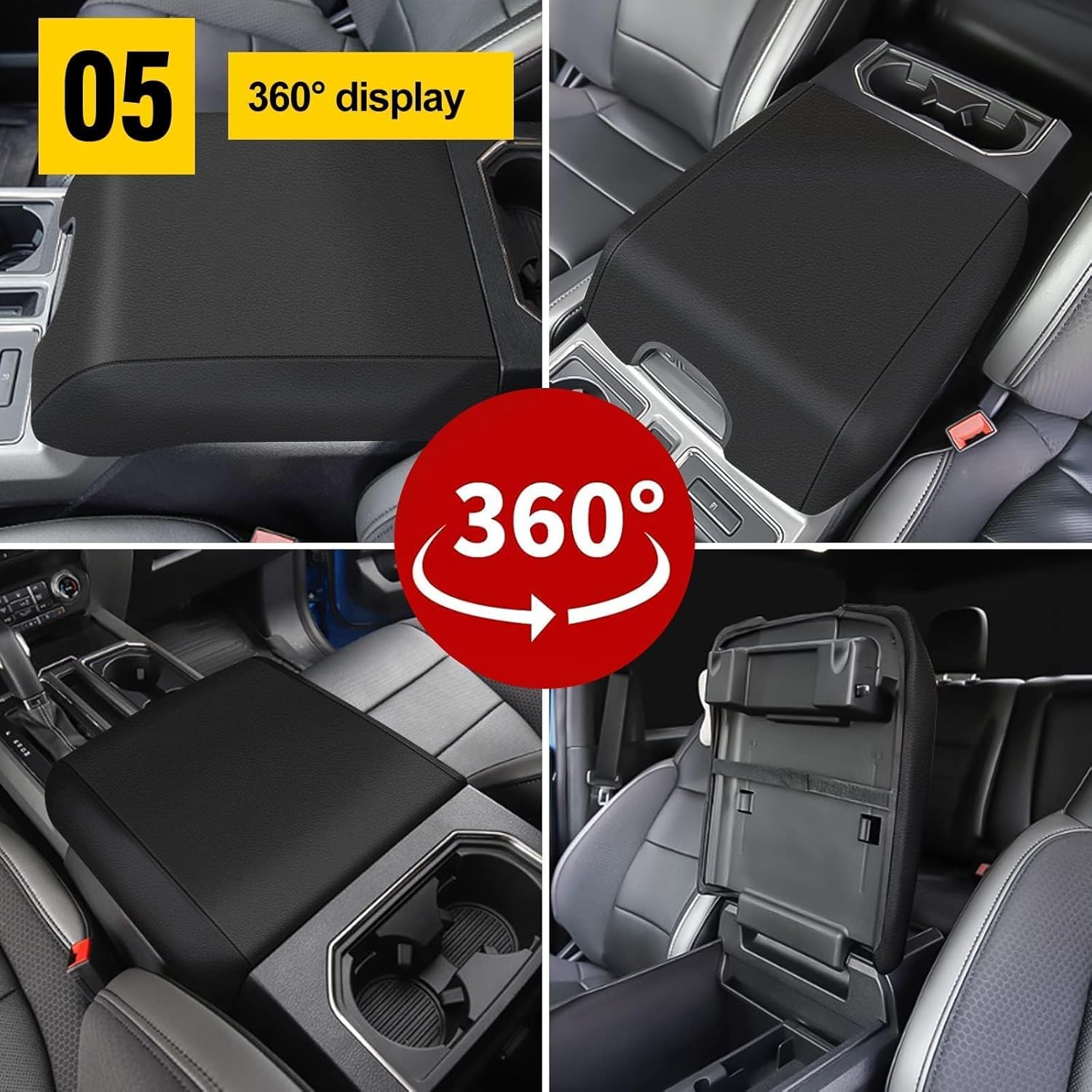 Armrest Covers for Ford F150 2015-2020/ F250 F350 F450 2017-2022 and Expedition 2018-2023,(Bucket Seat Only) Customized Armrest Cover Arm Rest Covering for Ford F150 Car