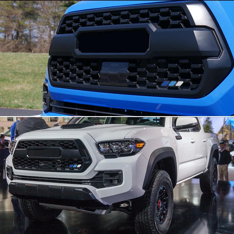 1 Set Tri-color 3 Front Grille Badge Emblem Decor For Toyota Tacoma TRD Pro 4Runner Tundra FJ RAV4 etc