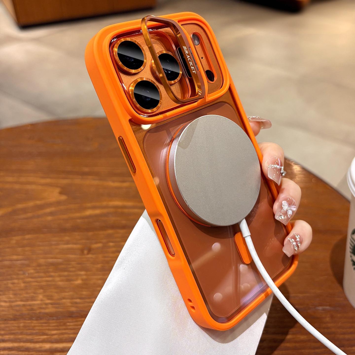 Lanyard Camera Bracket Holder Magnetic Protective Case for iPhone 17/16/15/14/13/12 Pro Max, 17 Pro, 17 Air, 16/15 Plus/Pro and 14/13/12/11, comes with Matching Lens Glass Screen Protector and Wrist Strap