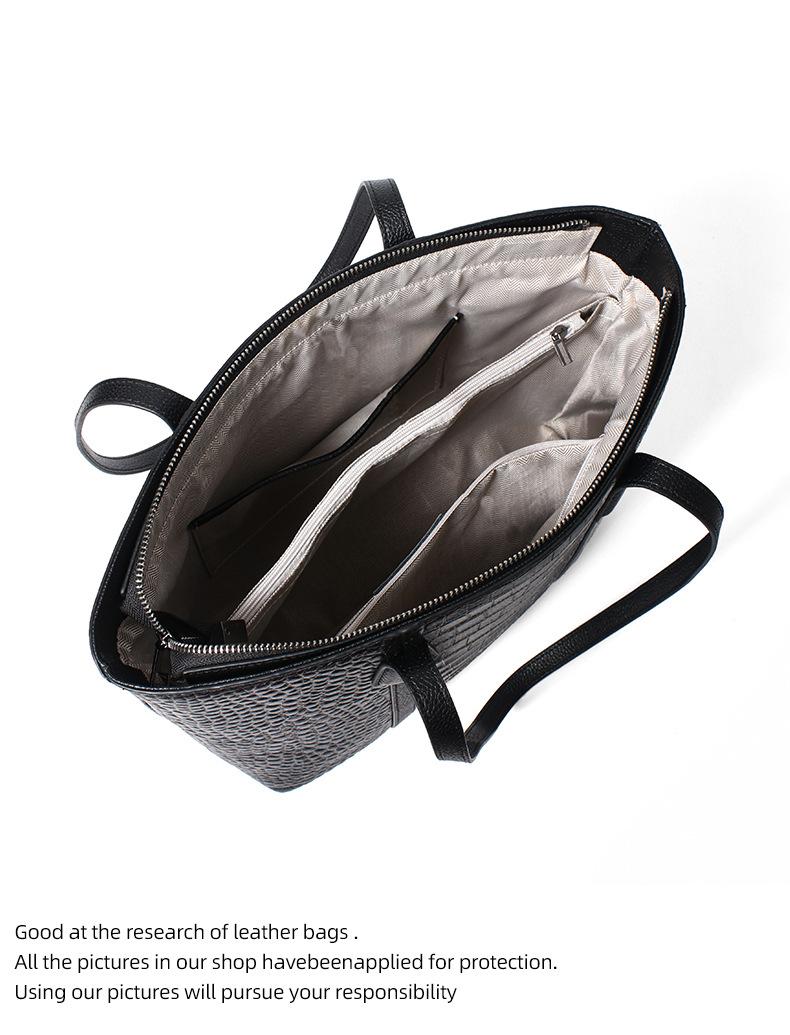 Cross-border leather alligator pattern Cowhide Bag large-capacity women's new versatile casual shoulder bag premium daily commuter tote bag 2026