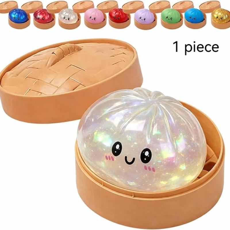 Flashy Dumpling Stress Relief Toy, Soft Squeeze Ball with Box, Creative Fun Sensory Play, Relaxing Handmade Dough, Kawaii Squishies, Casual Occasion