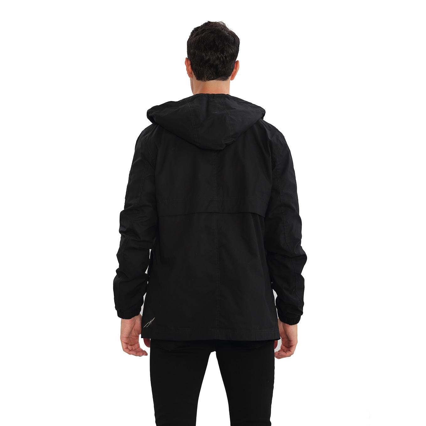 Men's Lightweight Windbreaker Jackets Outdoor Drawstring Hooded Pocket Raincoat Jacket