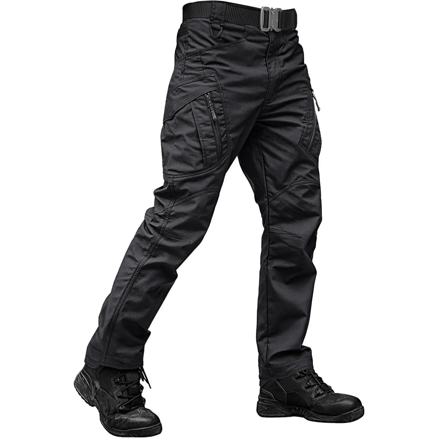 Men's Waterproof Tactical Pants Stretch Cargo Trousers for Hiking Work Construction 9 Pockets(Gift)
