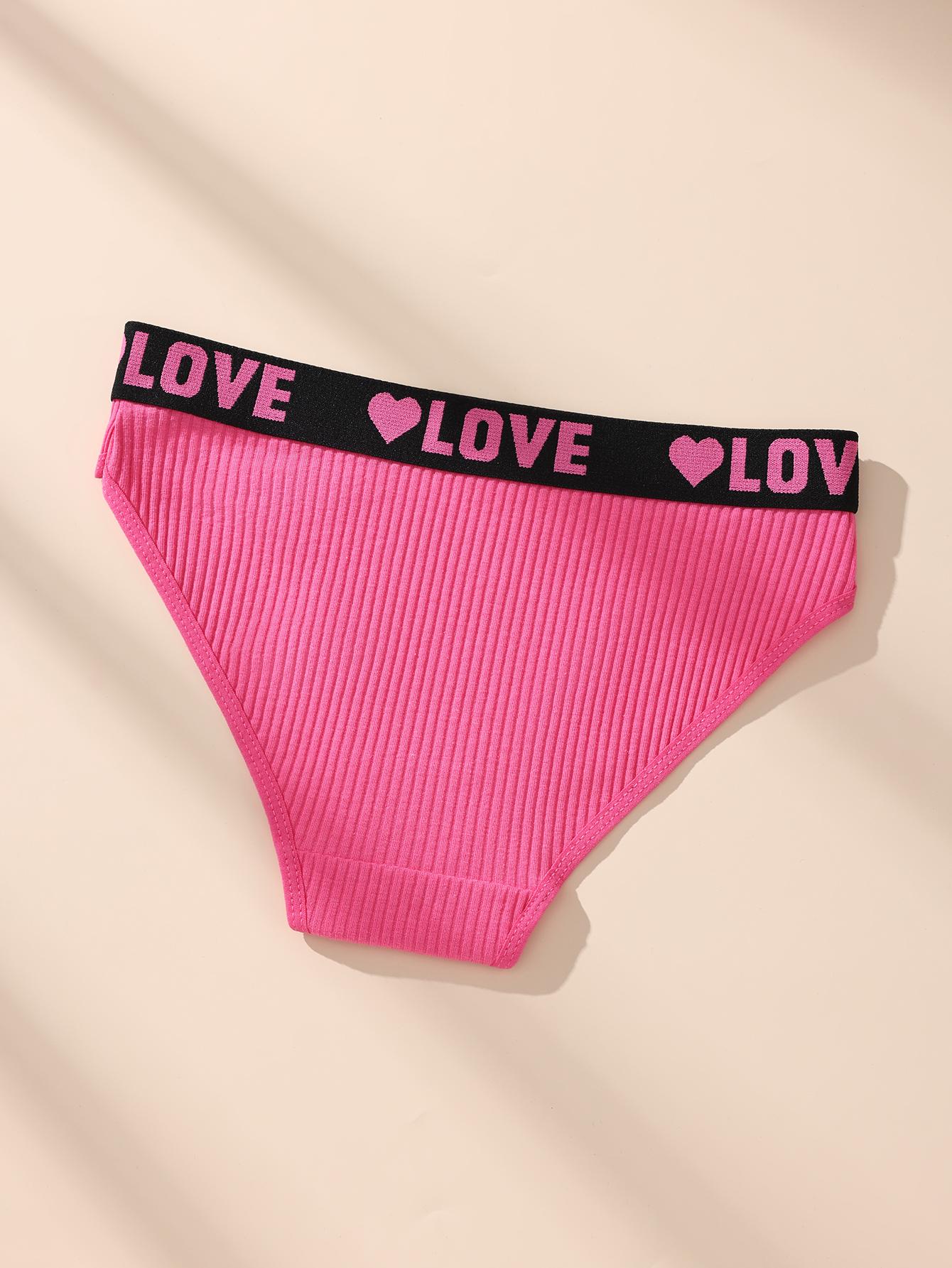 Hotcom Women's Breathable Cotton Panties with LOVE Design 7Pack Seamless Undergarment for Sports Fitness Chic Comfortable Athletic Lingerie Mixed Color - Elegance, Womenswear