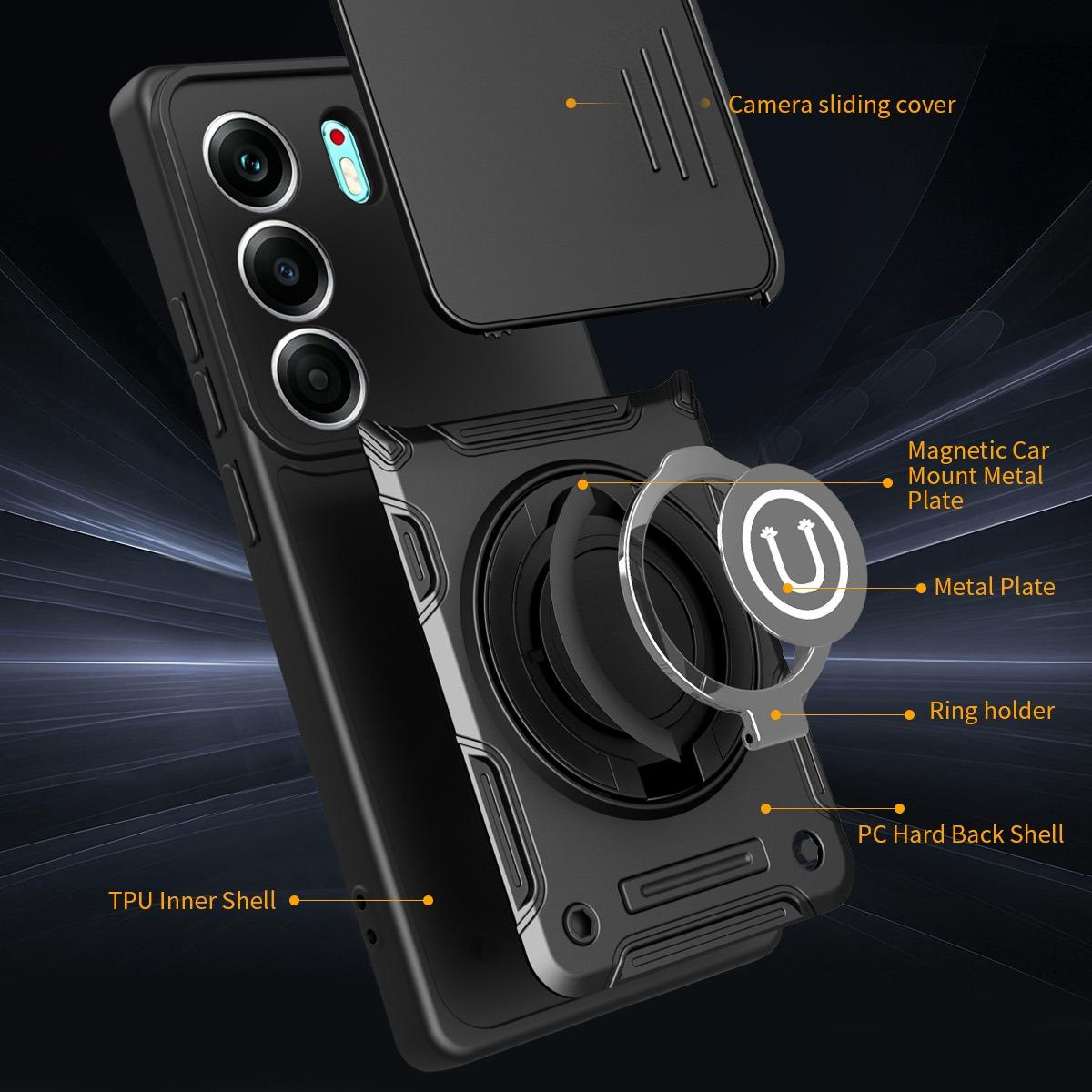 New 360 Rotating Magnetic Stand Phone Case for Tecno Camon40 4g, Camon40 Pro, Anti-Drop Phone Cover with Camera Protection