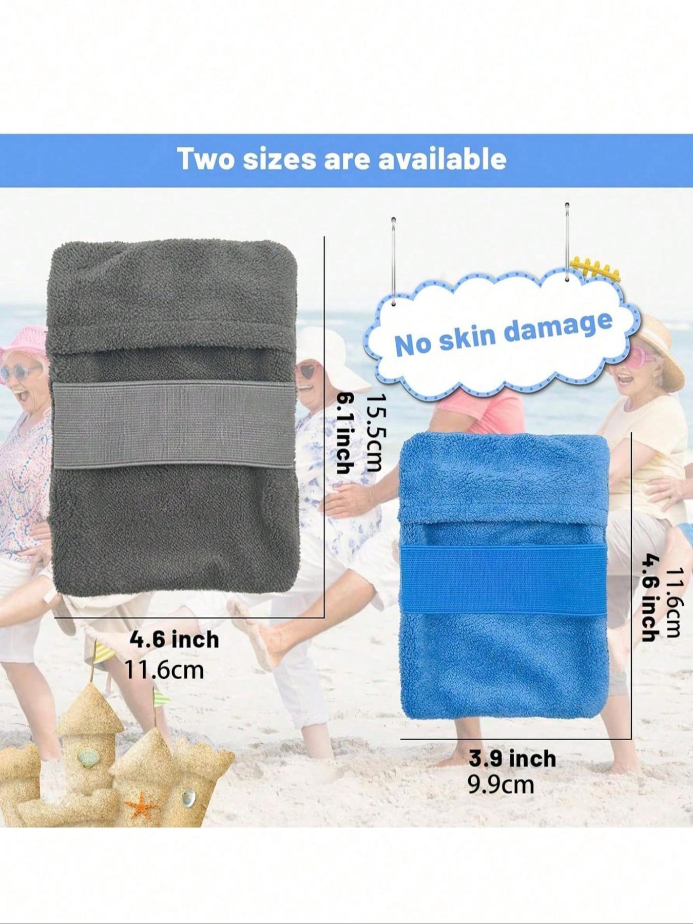 Summer Beach Essentials - Sandproof Beach Bag, Two Size Options, Camping Tools, Soft and Fine, Good Sand Removal, Reusable, Includes Beach Brush and De-Sander